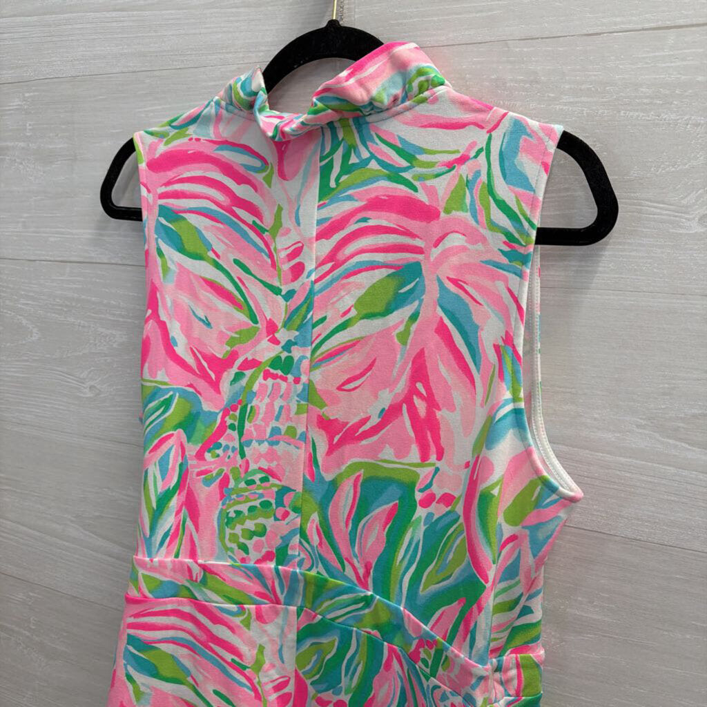 Lilly Pulitzer Romee Wrap Dress Tropical Print Large
