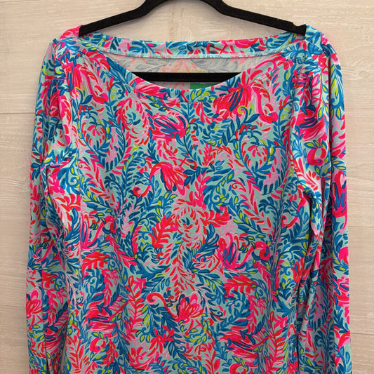 Lilly Pulitzer Aleah Top Pink/Blue Long Sleeve Extra Large