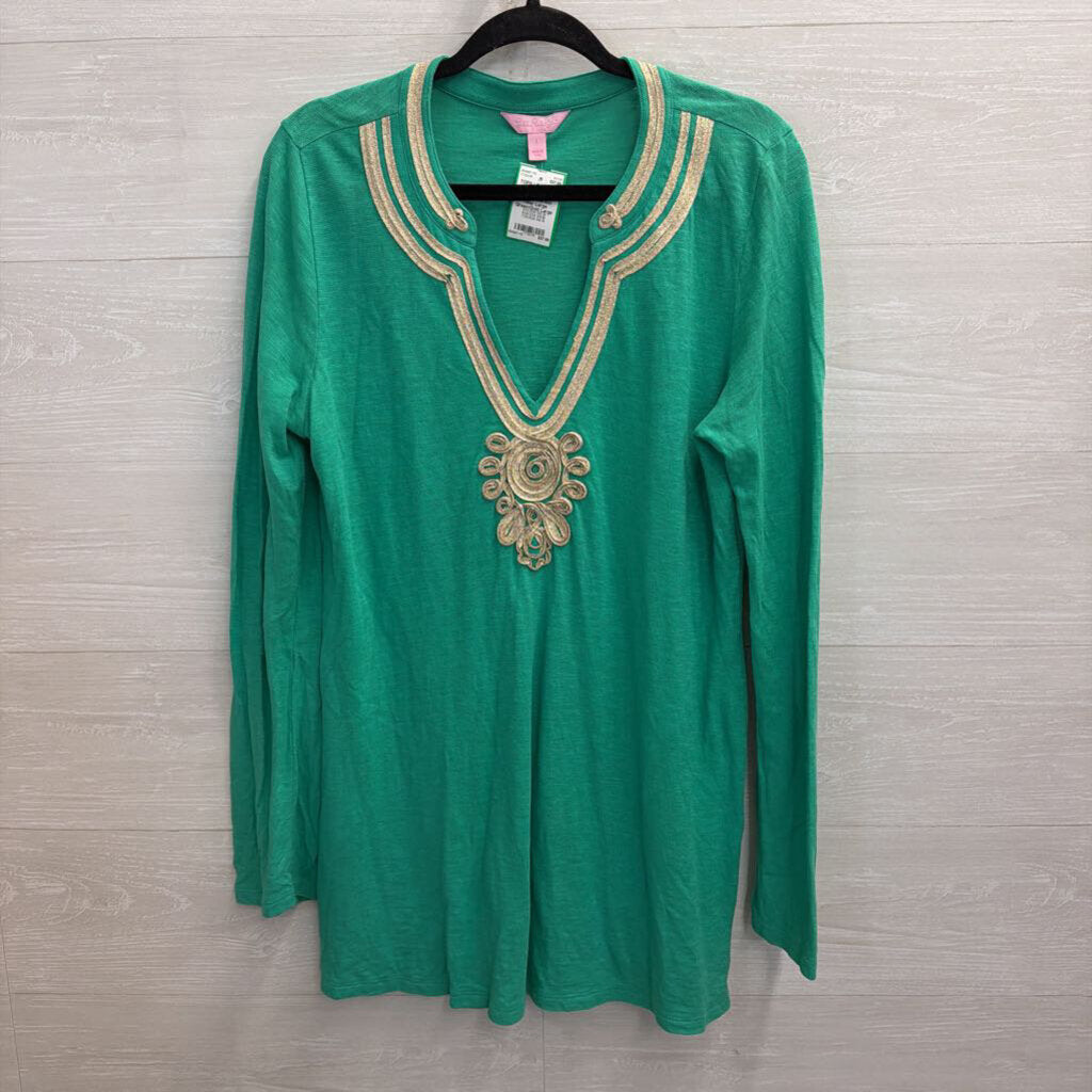 Lilly Pulitzer Green/Gold Long SleeveEmerson Tunic Large