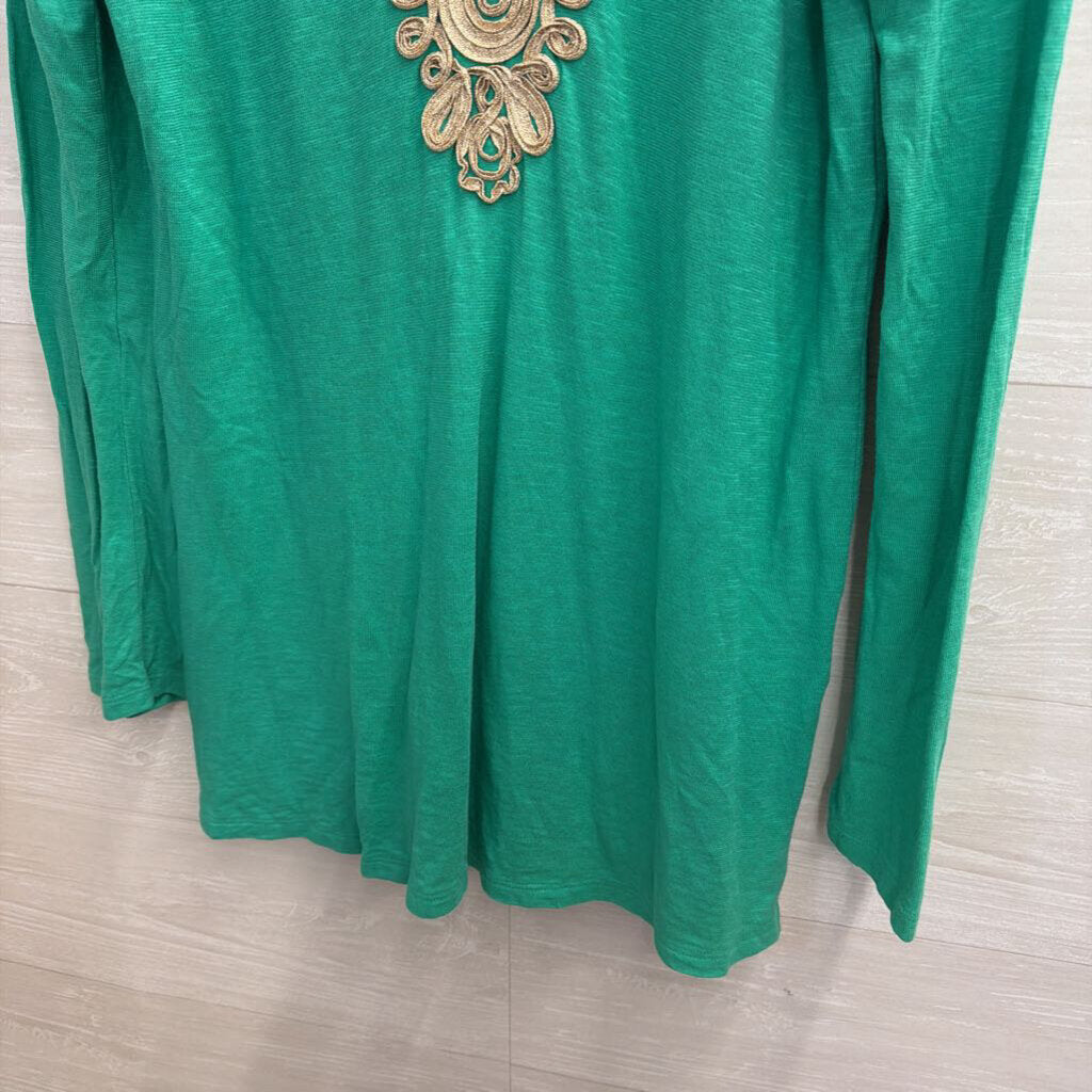 Lilly Pulitzer Green/Gold Long SleeveEmerson Tunic Large