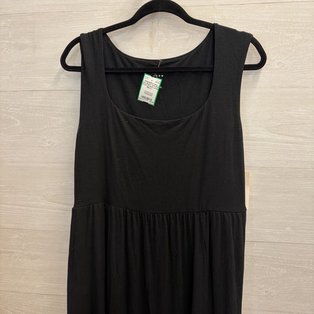 Black Tank Midi Dress Stretch Large