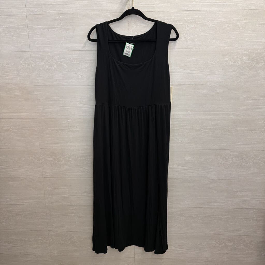 Black Tank Midi Dress Stretch Large