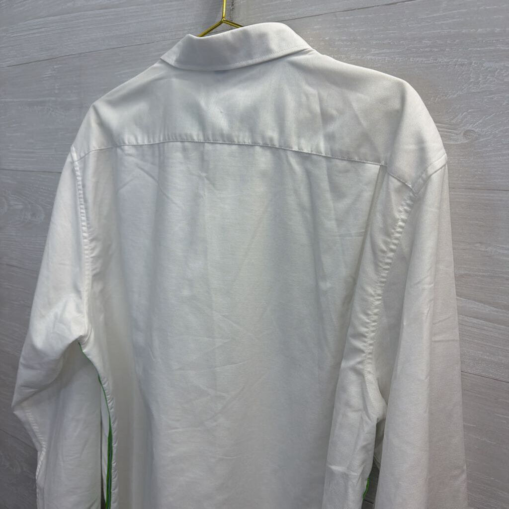 Pearly Vine White Button Down with Green Details 2XL