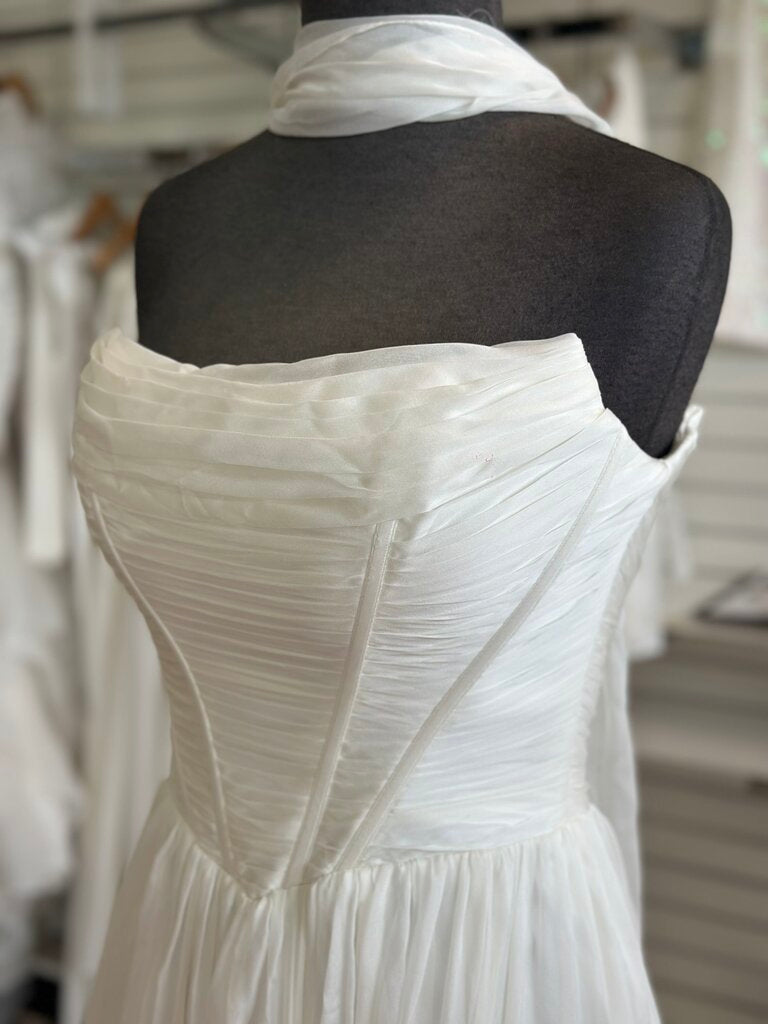 All Who Wander Avalon Silk Chiffon Bridal Dress 8