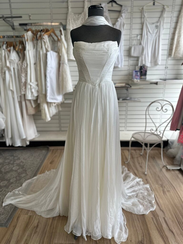 All Who Wander Avalon Silk Chiffon Bridal Dress 8