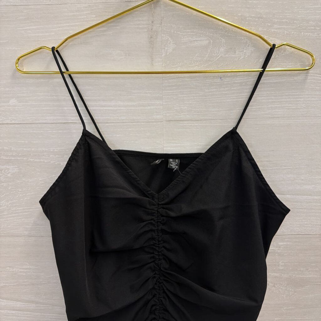 Vero Moda Black Ruched Front Cropped Tank Top Small
