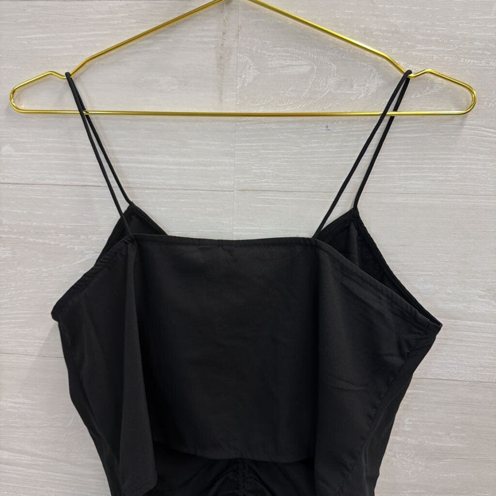 Vero Moda Black Ruched Front Cropped Tank Top Small
