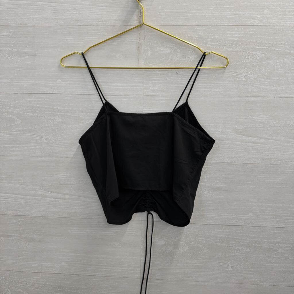 Vero Moda Black Ruched Front Cropped Tank Top Small