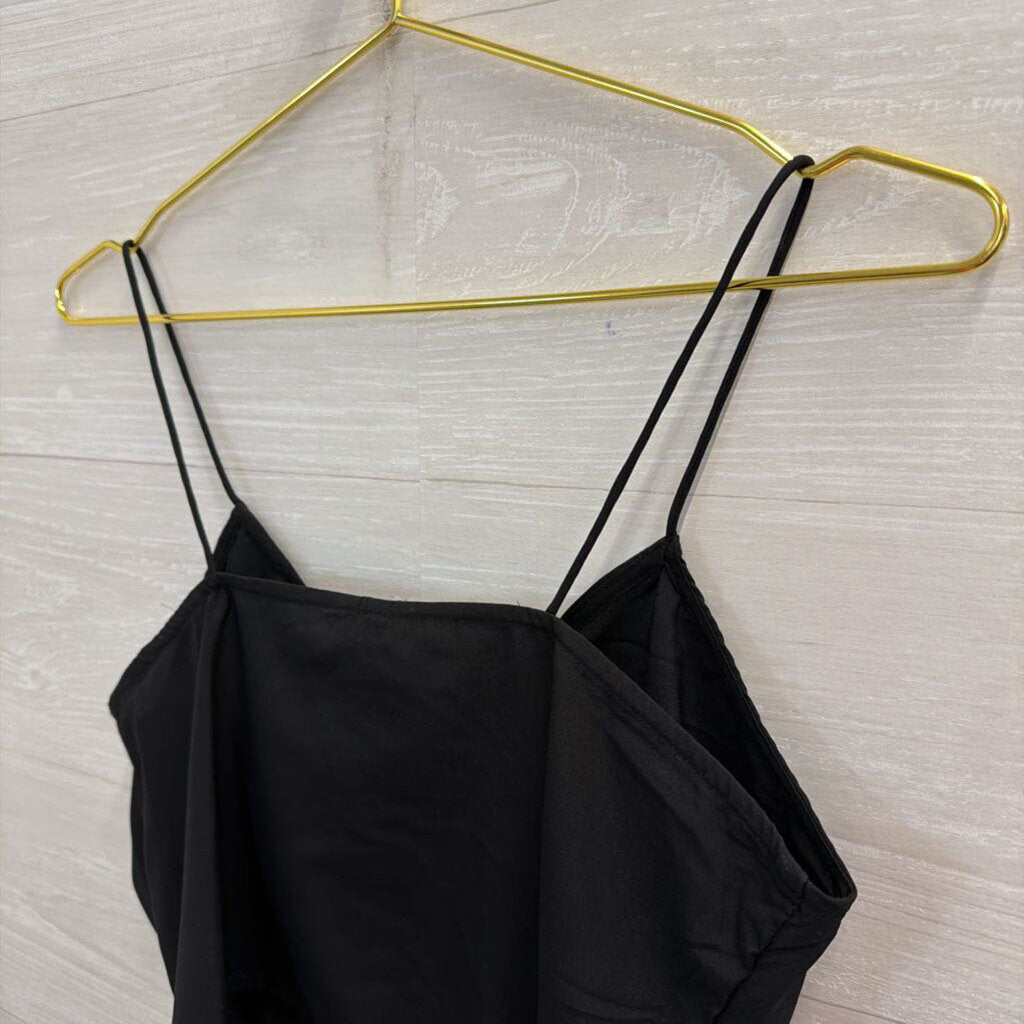 Vero Moda Black Ruched Front Cropped Tank Top Small