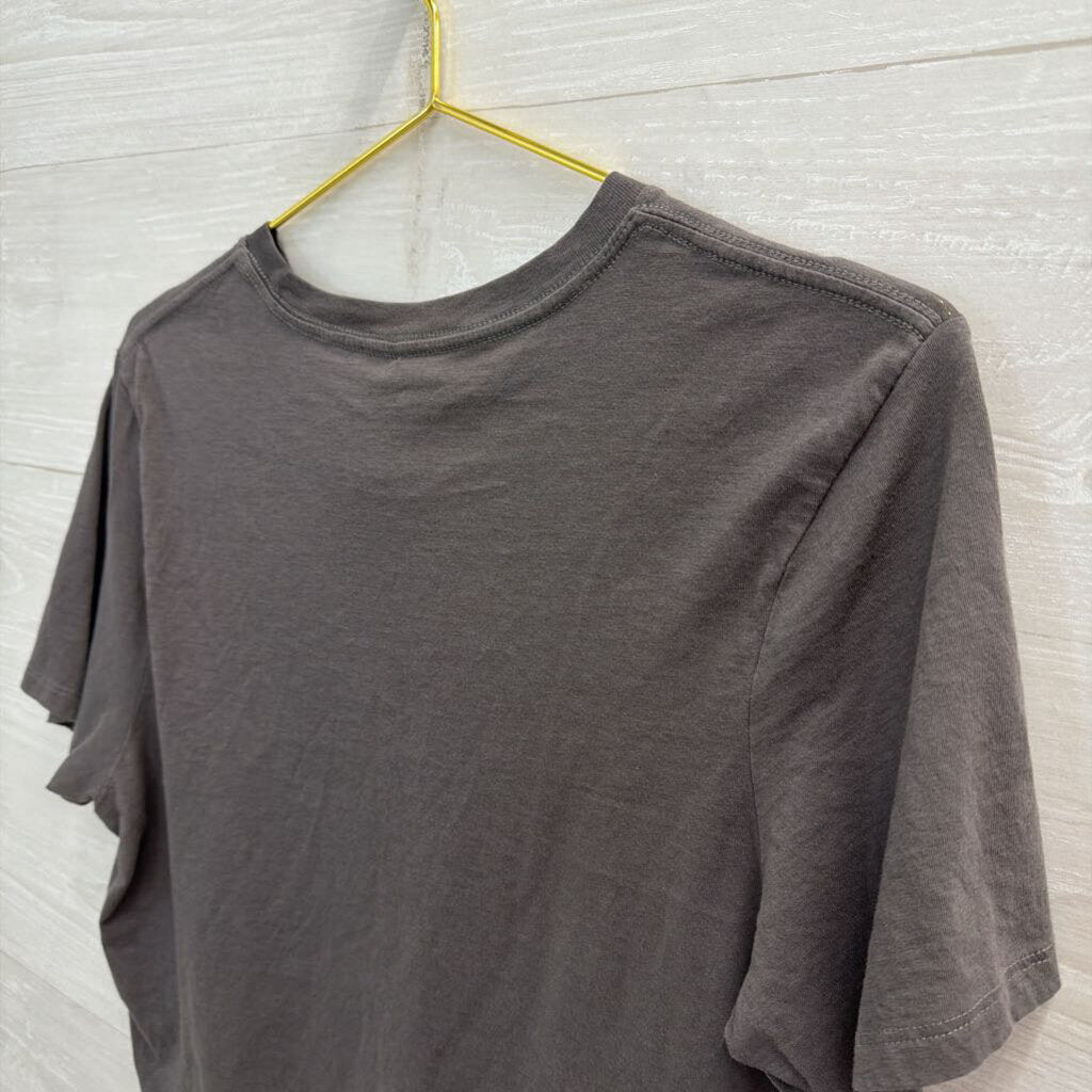 Hurley Grey The One and Only Cropped Short Sleeve Graphic Tee Medium