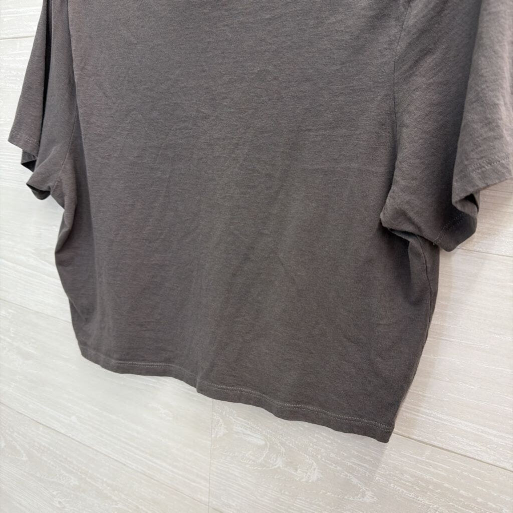 Hurley Grey The One and Only Cropped Short Sleeve Graphic Tee Medium