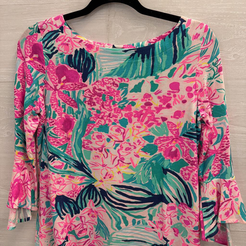 Lilly Pulitzer Pink/ Multi Print Long Sleeve Top Extra Small
