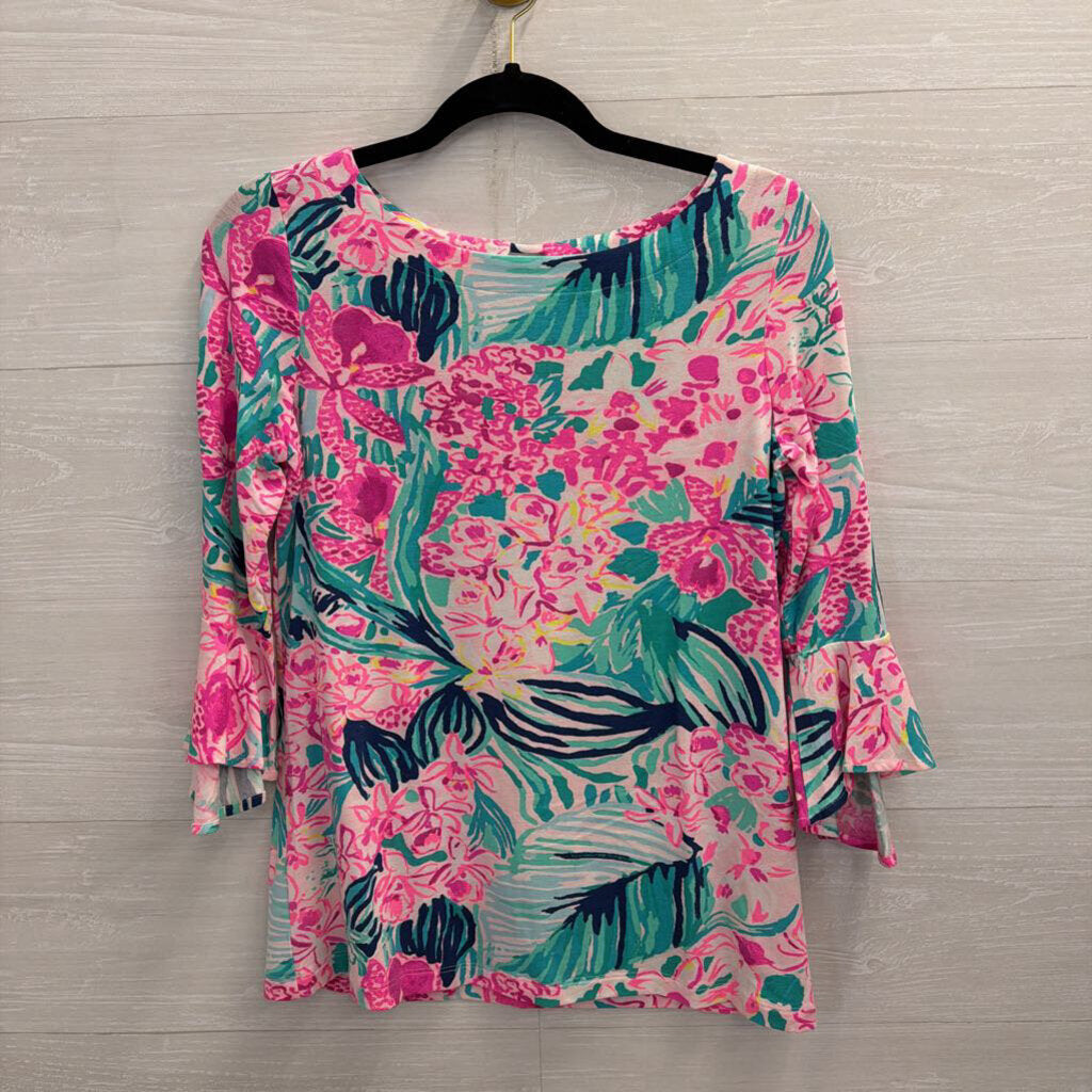 Lilly Pulitzer Pink/ Multi Print Long Sleeve Top Extra Small