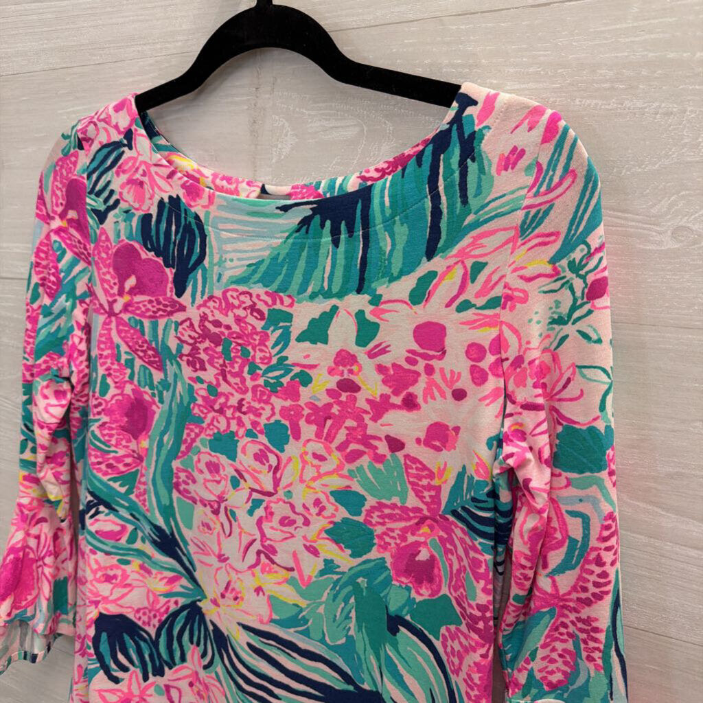 Lilly Pulitzer Pink/ Multi Print Long Sleeve Top Extra Small