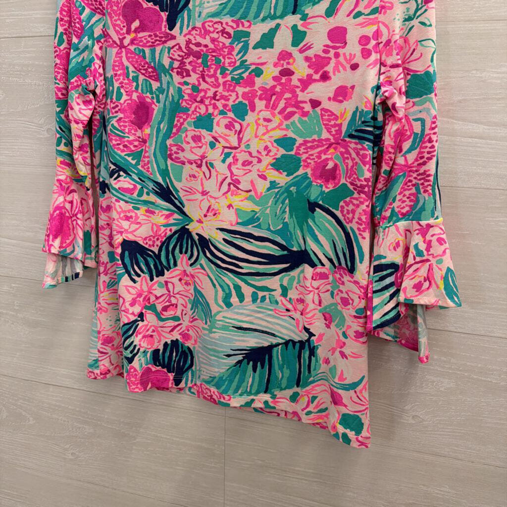 Lilly Pulitzer Pink/ Multi Print Long Sleeve Top Extra Small