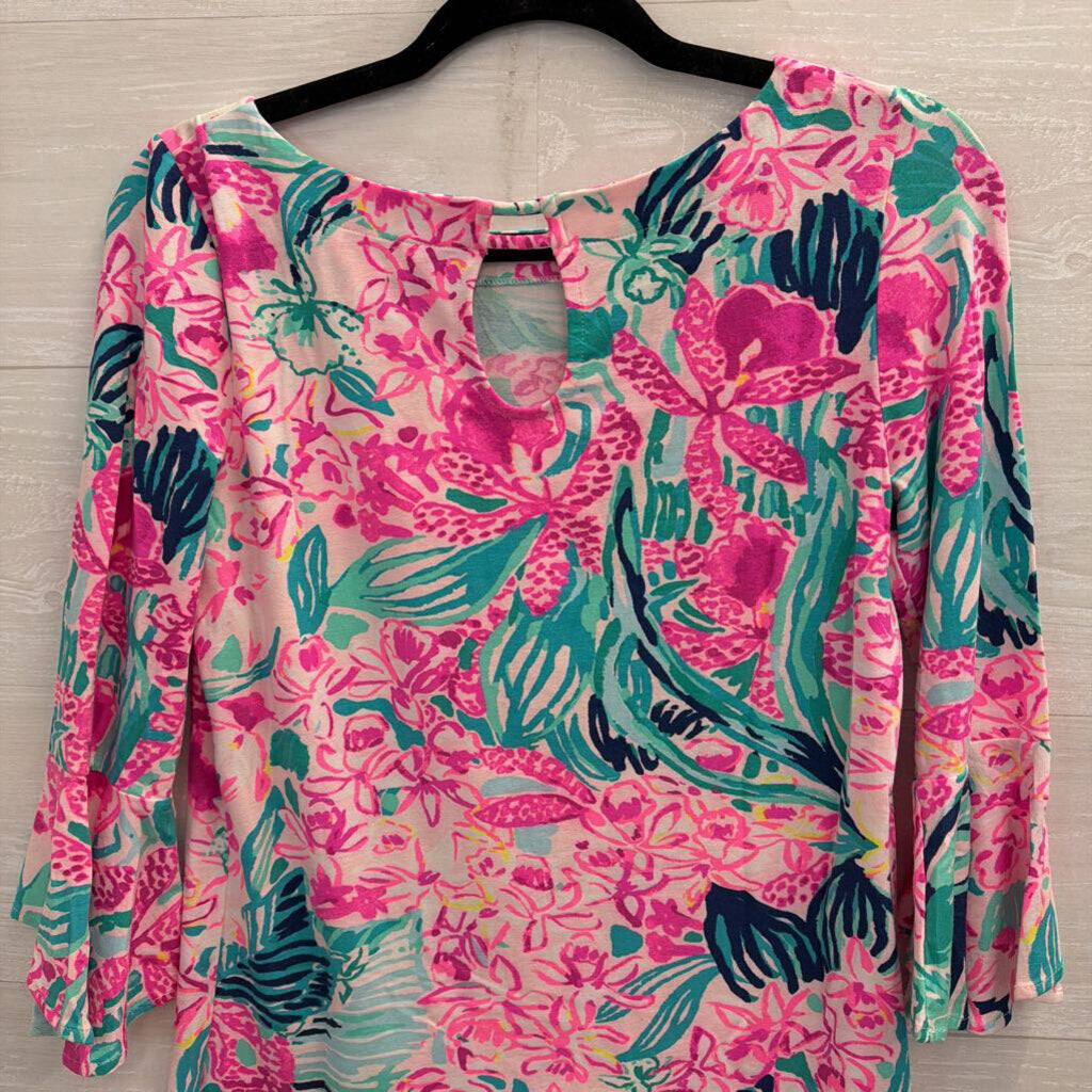 Lilly Pulitzer Pink/ Multi Print Long Sleeve Top Extra Small
