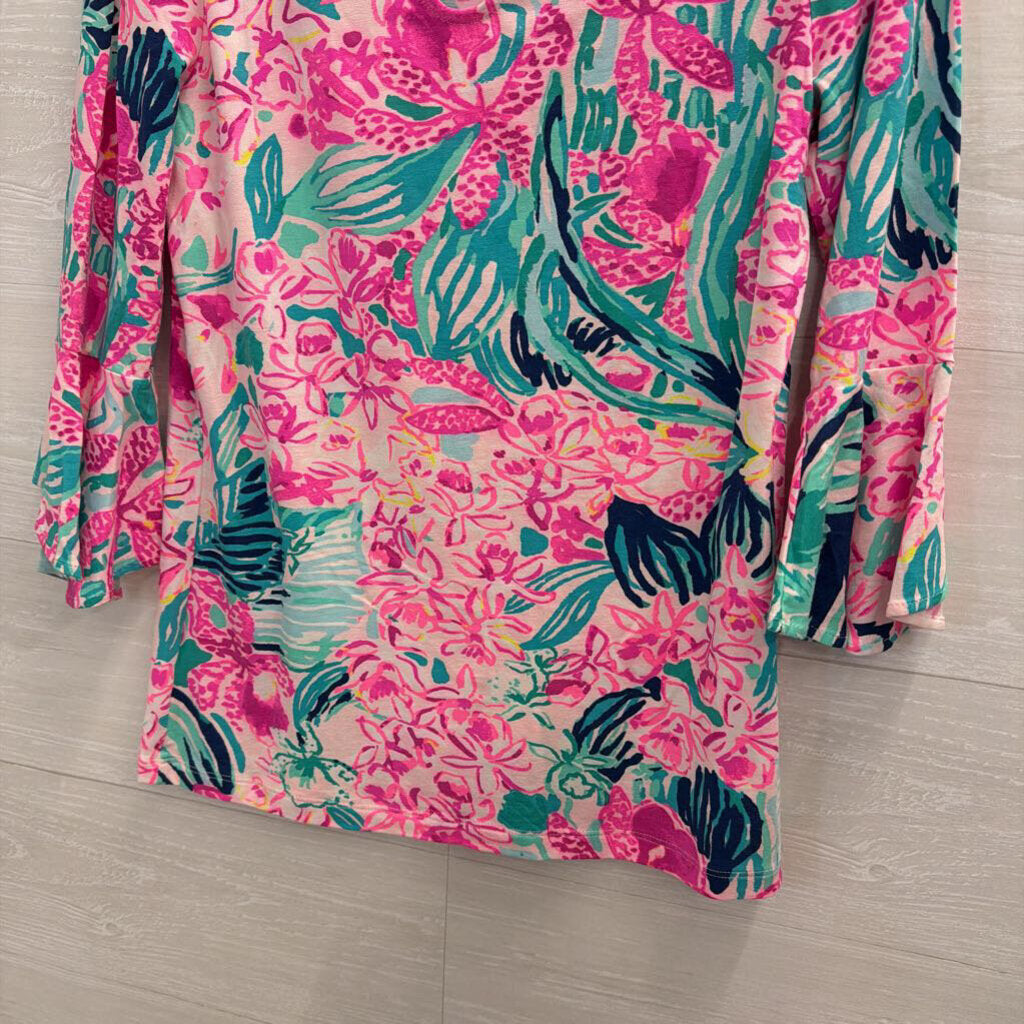 Lilly Pulitzer Pink/ Multi Print Long Sleeve Top Extra Small