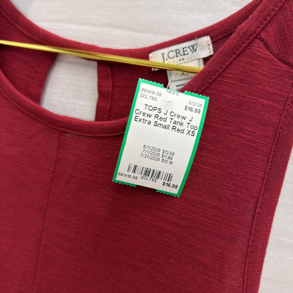 J Crew Red Tank Top Extra Small