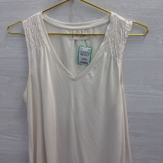 Lucky Brand Cream V Neck Tank Top SMall