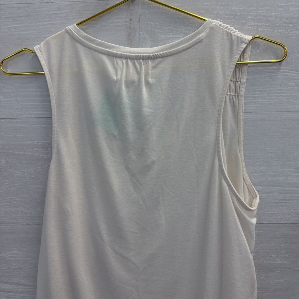 Lucky Brand Cream V Neck Tank Top SMall