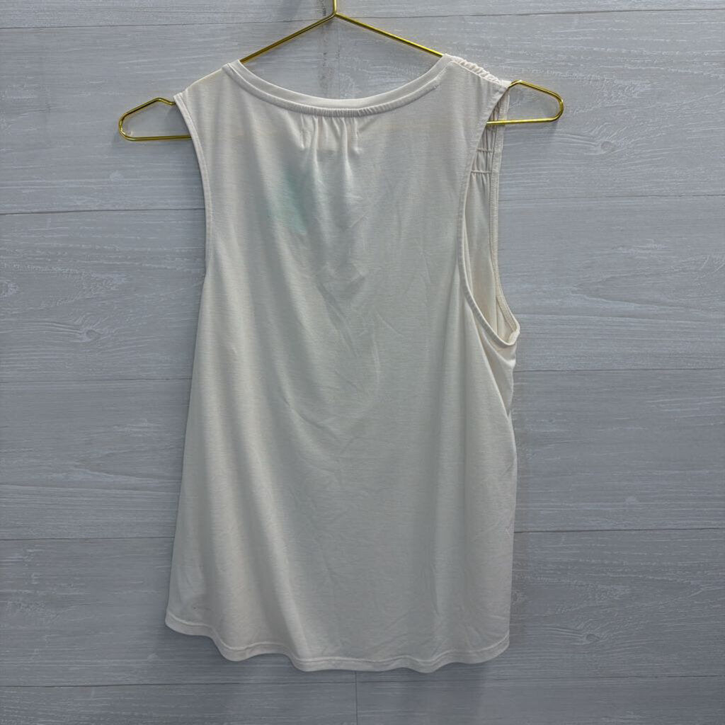 Lucky Brand Cream V Neck Tank Top SMall