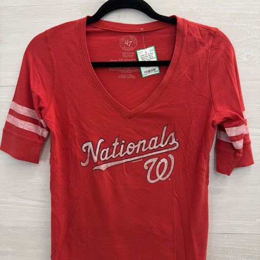47 Red Nationals Short Sleeve V Neck Graphic Tee Medium