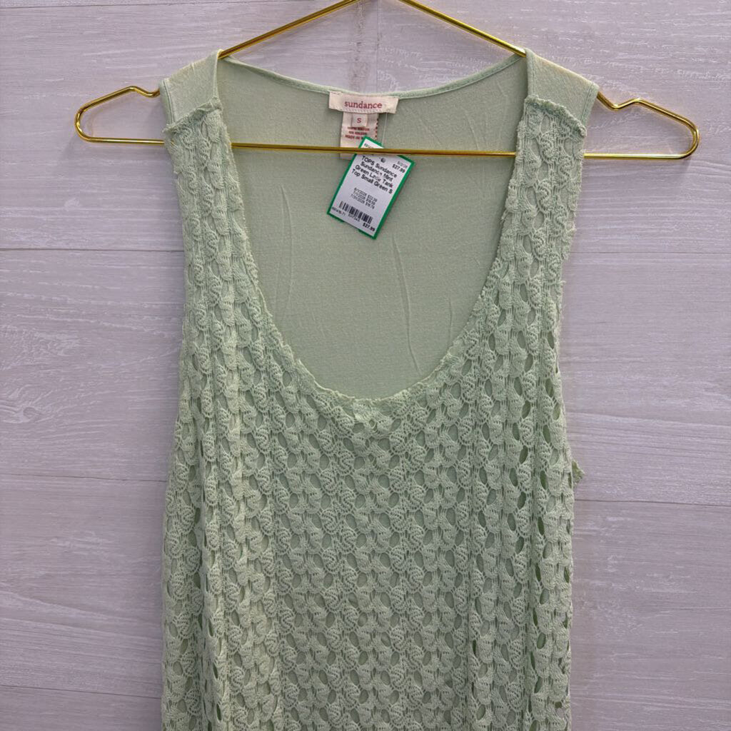 Sundance Mint Green Lace Tank Top Small