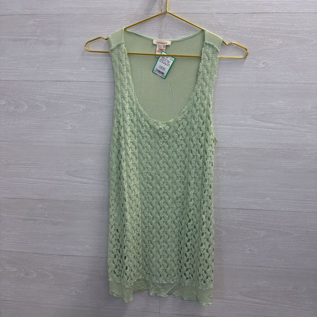 Sundance Mint Green Lace Tank Top Small