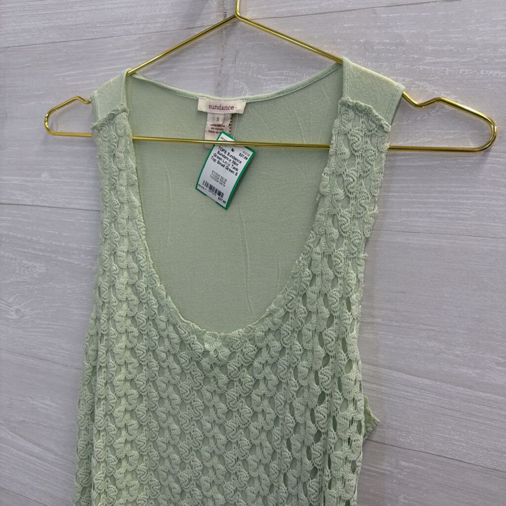Sundance Mint Green Lace Tank Top Small