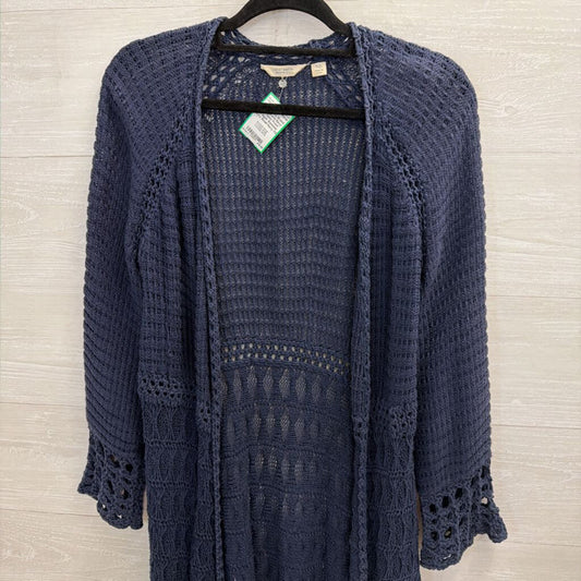 Lucky Brand Navy Knit Open Front Cardigan Sweater Extra Small