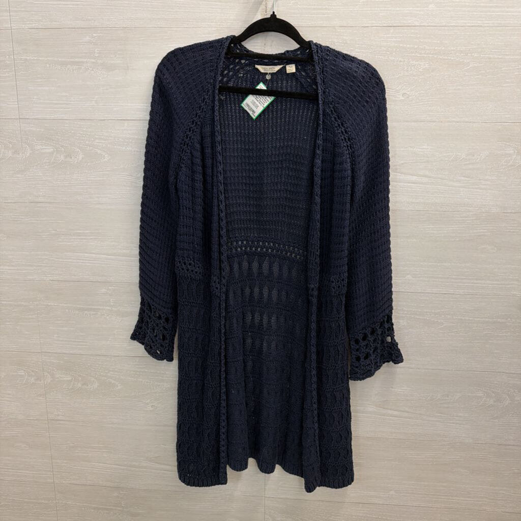 Lucky Brand Navy Knit Open Front Cardigan Sweater Extra Small