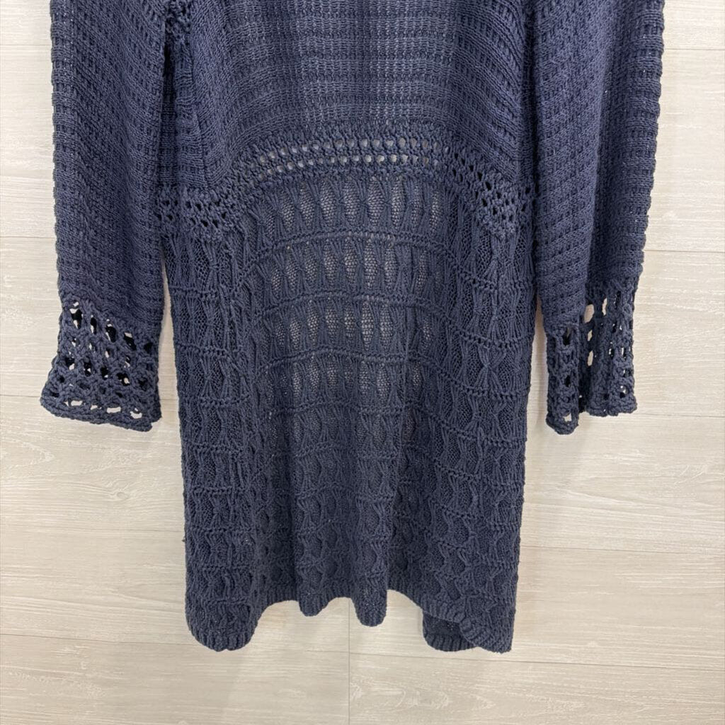 Lucky Brand Navy Knit Open Front Cardigan Sweater Extra Small