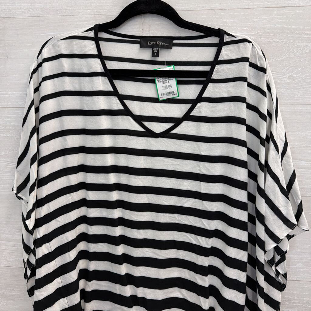 Karen Kane White/ Black Striped Boxy Top Small