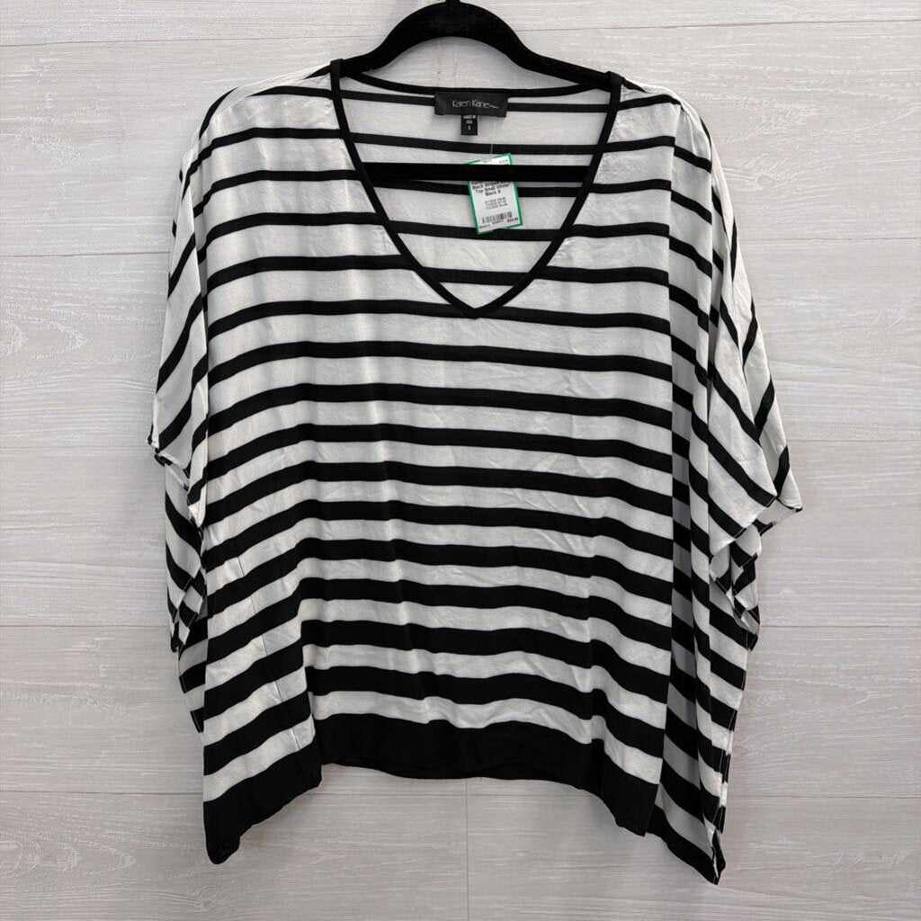 Karen Kane White/ Black Striped Boxy Top Small