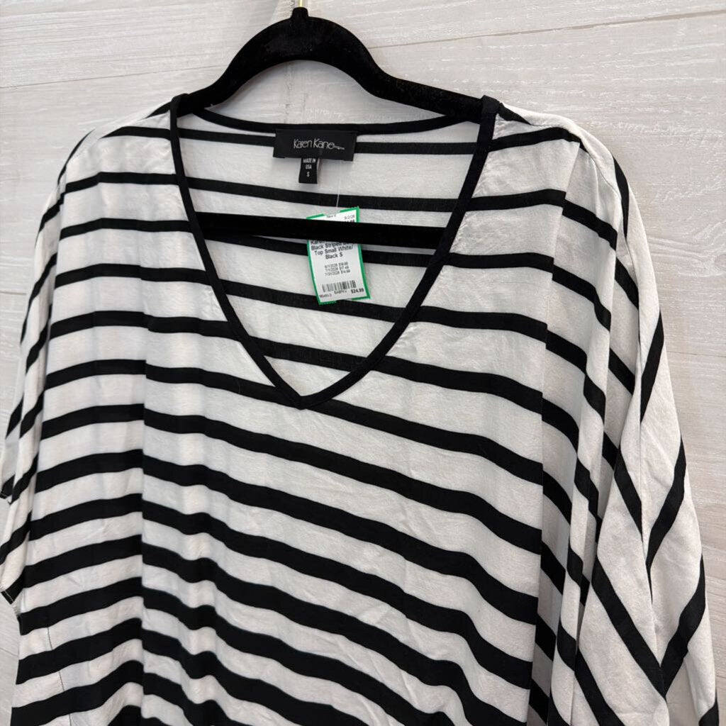 Karen Kane White/ Black Striped Boxy Top Small