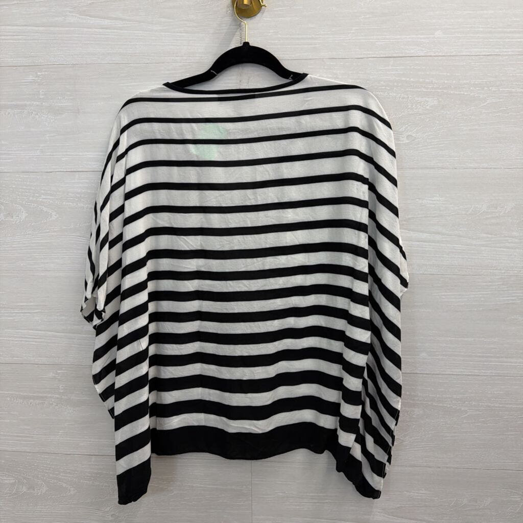 Karen Kane White/ Black Striped Boxy Top Small