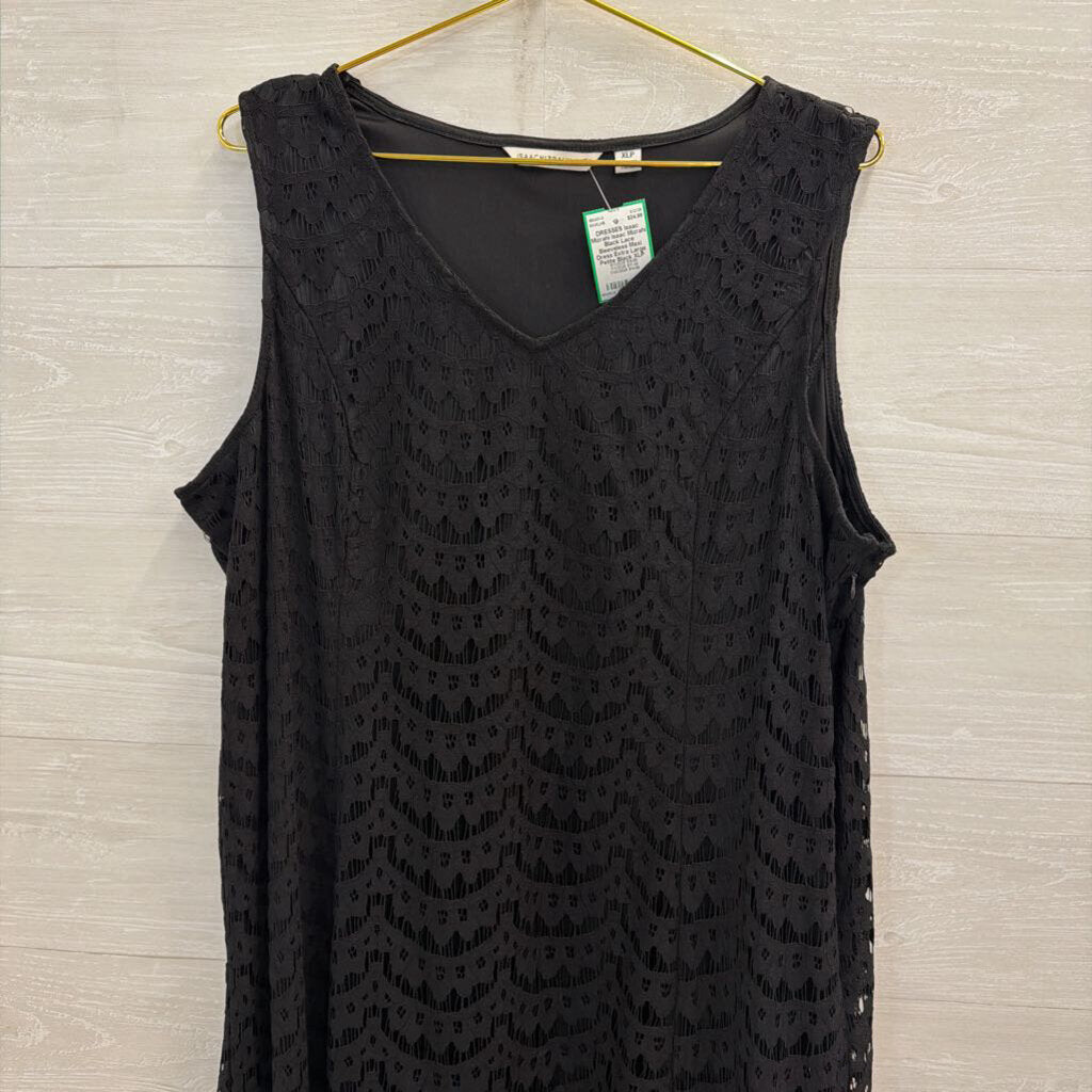 Isaac Mizrahi Black Lace Sleeveless Maxi Dress Extra Large Petite