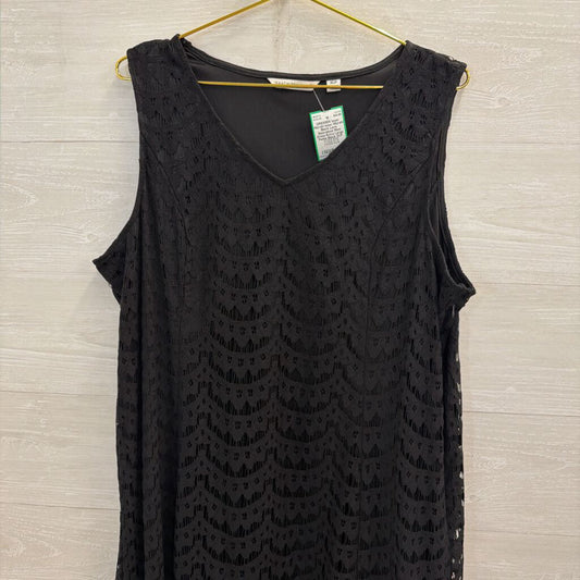 Isaac Mizrahi Black Lace Sleeveless Maxi Dress Extra Large Petite