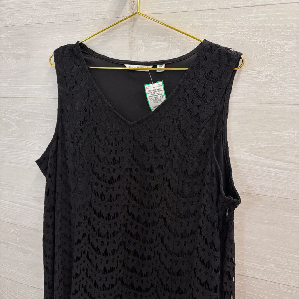 Isaac Mizrahi Black Lace Sleeveless Maxi Dress Extra Large Petite