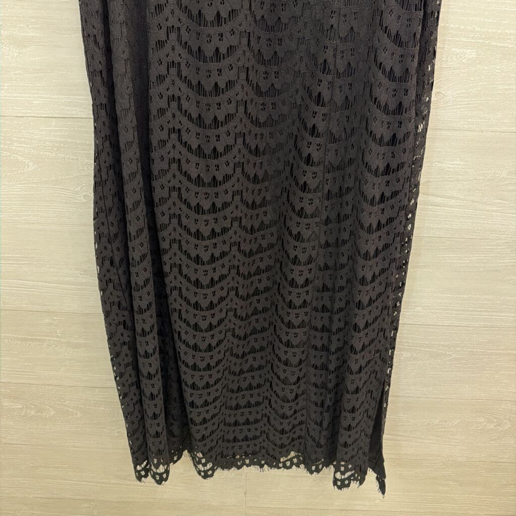 Isaac Mizrahi Black Lace Sleeveless Maxi Dress Extra Large Petite