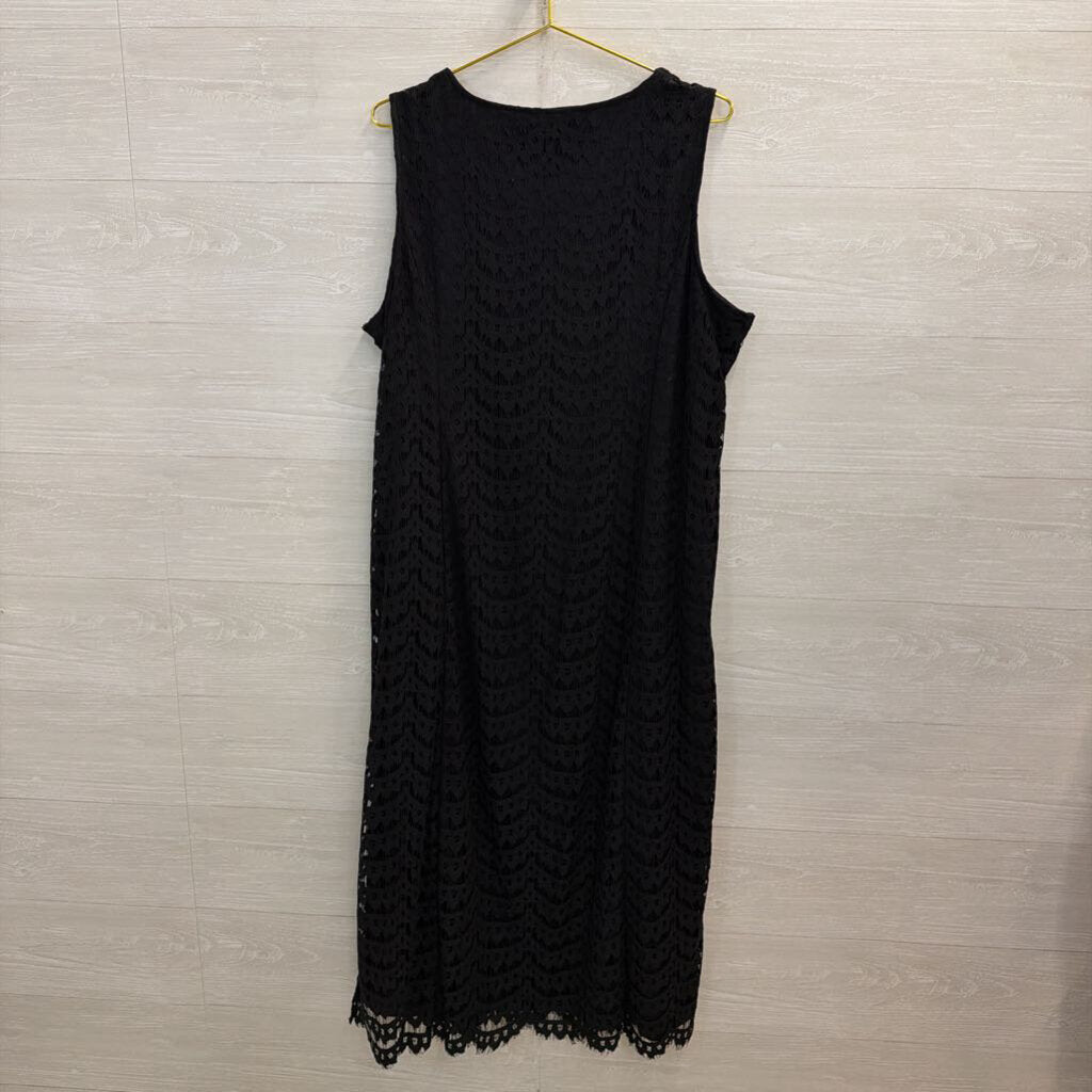 Isaac Mizrahi Black Lace Sleeveless Maxi Dress Extra Large Petite