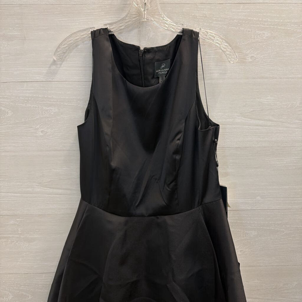 Adrianna Papell Black Sleeveless Fit and Flare Midi Dress 14
