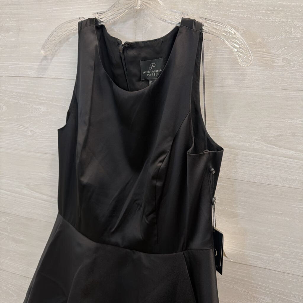Adrianna Papell Black Sleeveless Fit and Flare Midi Dress 14