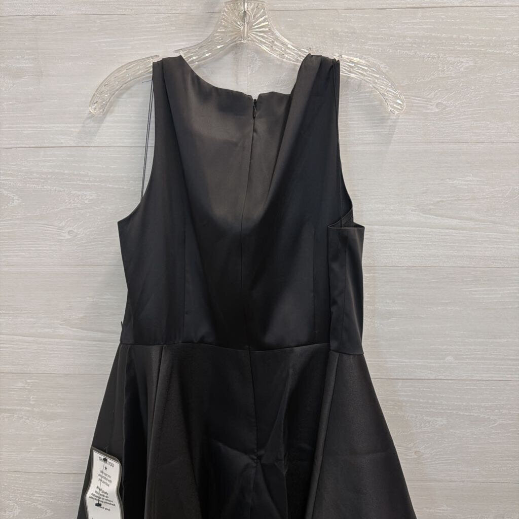 Adrianna Papell Black Sleeveless Fit and Flare Midi Dress 14