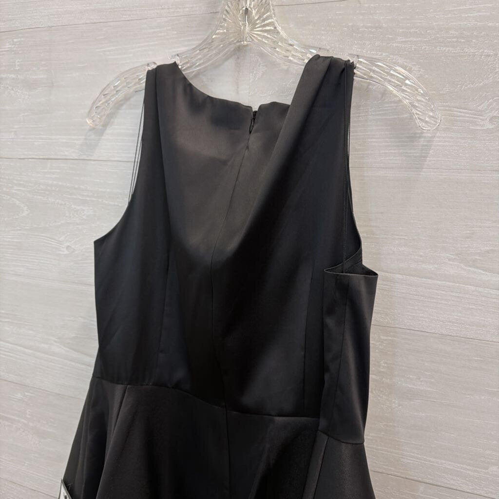 Adrianna Papell Black Sleeveless Fit and Flare Midi Dress 14