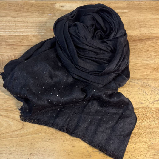 INC Black Embellished Detail Scarf