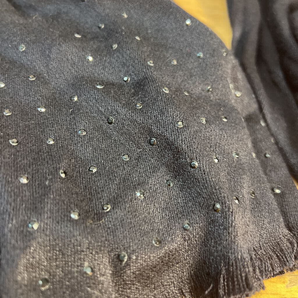 INC Black Embellished Detail Scarf