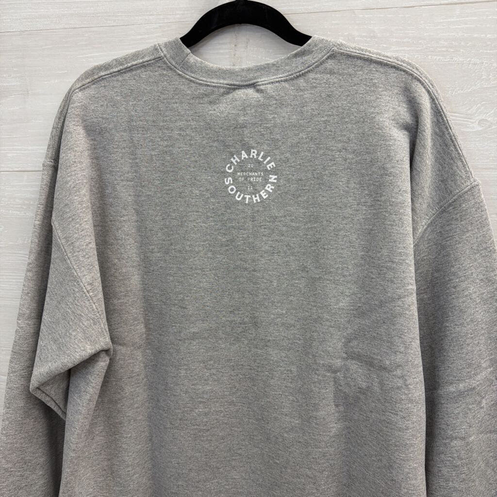 Gildan Grey Football Season In American Crewneck Sweatshirt Large