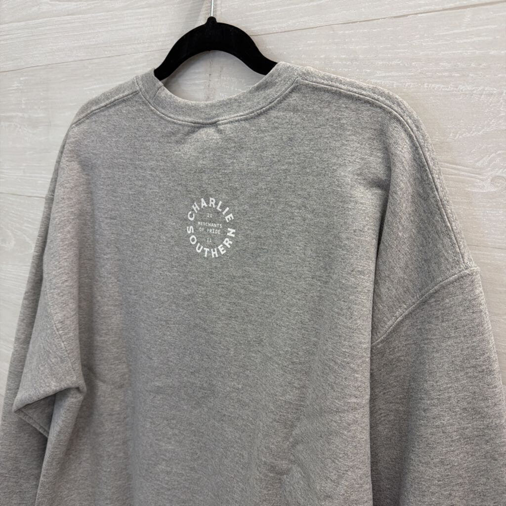 Gildan Grey Football Season In American Crewneck Sweatshirt Large
