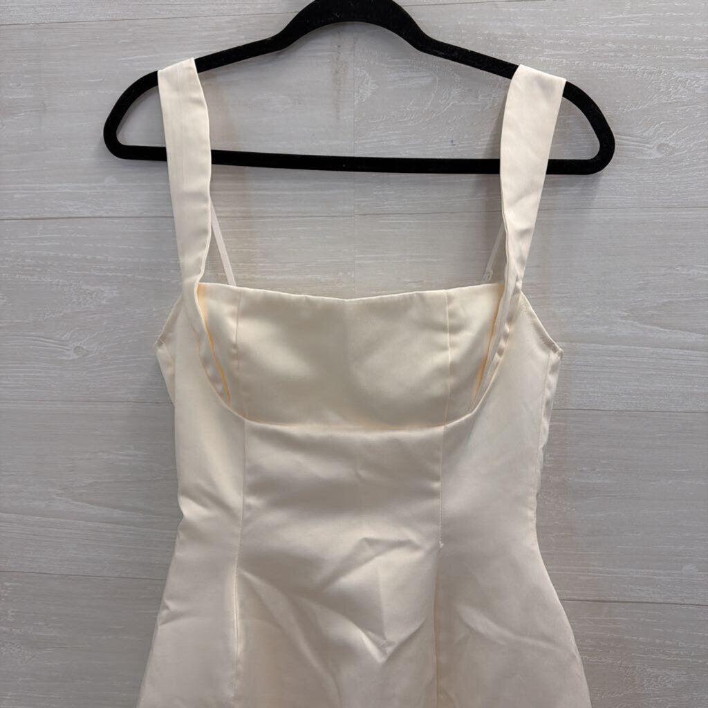 Cream Tie Back Mini Dress Medium